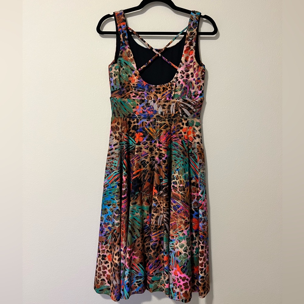 Exotica Athletica Animal Print Scoop NeckMidi Dress with Pockets - Picture 3 of 3